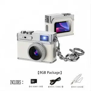 G1Mini Keychain Camera 1080P Wearable Recorder with 130° Wide Lens & 0.96" Screen for Instant Preview - Vintage, Card
