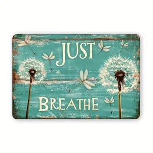 Vintage Iron Dandelion Metal Tin Sign - 12x8in, Waterproof, Rust-Proof Wall Art, Easy Installation with Pre-Drilled Holes for Home, Bar Decor