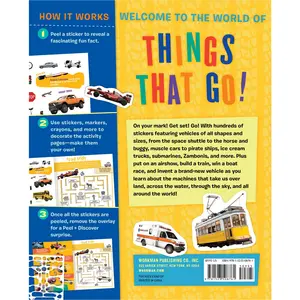 Peel + Discover: Cars! Trucks! Trains! And More by Workman Publishing [Paperback Book]