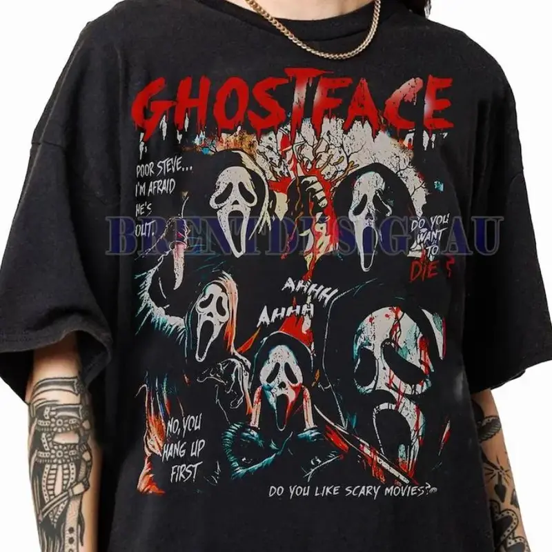 Ghostface Vintage 90s Graphic T-Shirt, Scream Horror Movies