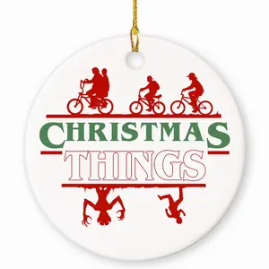 Christmas Things Ceramic Ornament, Funny Movie TV Show Lover Holiday Christmas Tree Decoration 98C