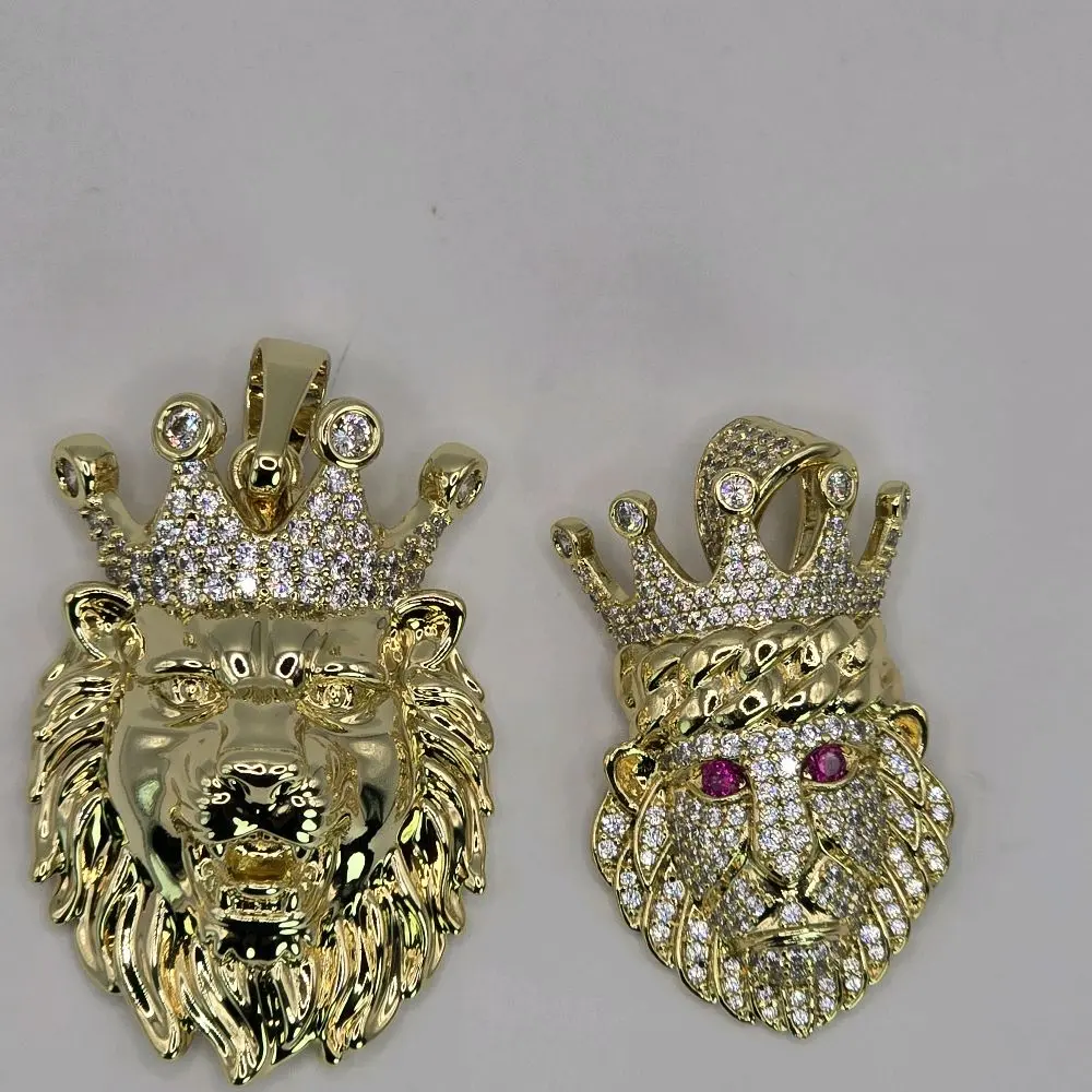 Gold Plated Lion Pendant & Chain Set 26 Inches 5mm Width GP Material Ideal for Everyday Wear or Statement Piece