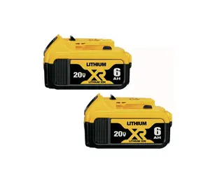 2 Packs DCB206 Replacement for Dewalt 20V MAX Battery 6.0Ah Compatible with Dewalt 20 Volt MAX Lithium-ion Battery DCB204  DCD/DCF/DCG Series Power Tools Lithium Replacement lithium battery