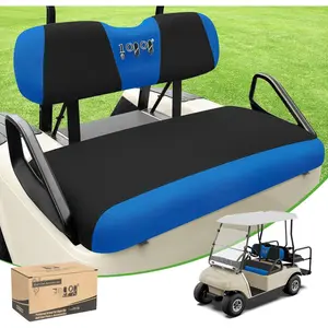 Golf Cart Seat Covers Kit, for Club  DS and EZGO TXT RXV  Front Seat Cushion, Breathable Fabric Material Keep Cool in Summer, No Need to Use  Nails