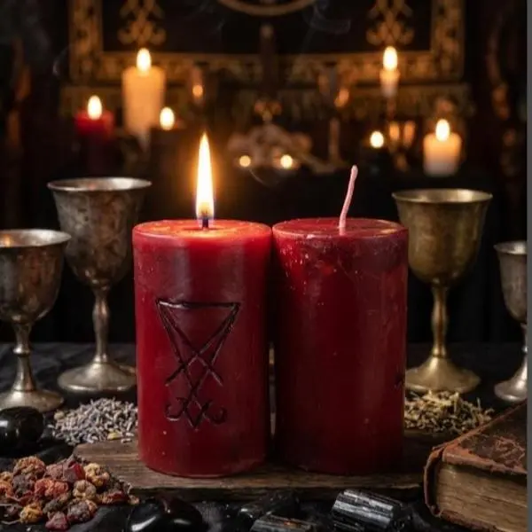 Infernal Engraved candles, pk of 2 candles