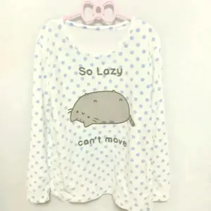 Japanese Cartoon Polka Dots Loose T-shirt Casual Aesthetic Kawaii Cartoon Y2k Tops Women Autumn Sweet Harajuku Grunge Tees
