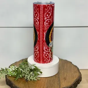 Sport Babe 20 oz Stainless Steel Tumbler with 3d topper Reusable Straw - Bottle, Plastic