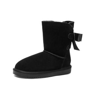 Dream Pairs Bow-Tie Winter Short Booties – Genuine Suede, Faux-Fur Lining, Memory-Foam Warmth, Indoor/Outdoor, Shoe, Footwear