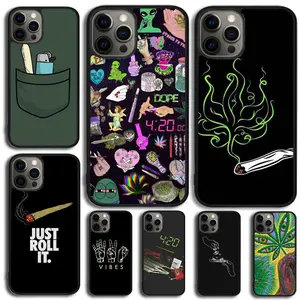 Leaf Weed 420 Smoking Phone Case Cover For iPhone 16 15 14 Plus 11 12 mini 13 Pro Max Apple X XR XS max