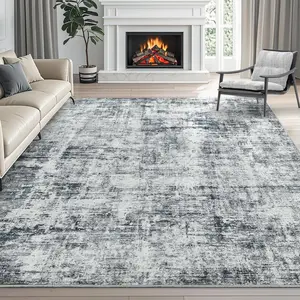 8X10 Area Rugs Washable Large Modern Foldable Thin Soft Non Slip Bedroom Living Room Floor Cove Rugs Dark Gray