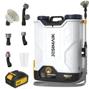 JESIMAIK Battery Powered Backpack Sprayer 4.8 Gallon, 4.0Ah Battery Electric Backpack Sprayer with Telescopic Wand & 5 Nozzles, 120 PSI Handle-Mounted Adjustable Pressure for Weed Lawn Garden