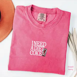 Comfort Colors I Need A Diet Coke T-Shirt, Retro Coke T-Shirt, Funny Quotes Tee, Trendy Gift for Women, For Woman