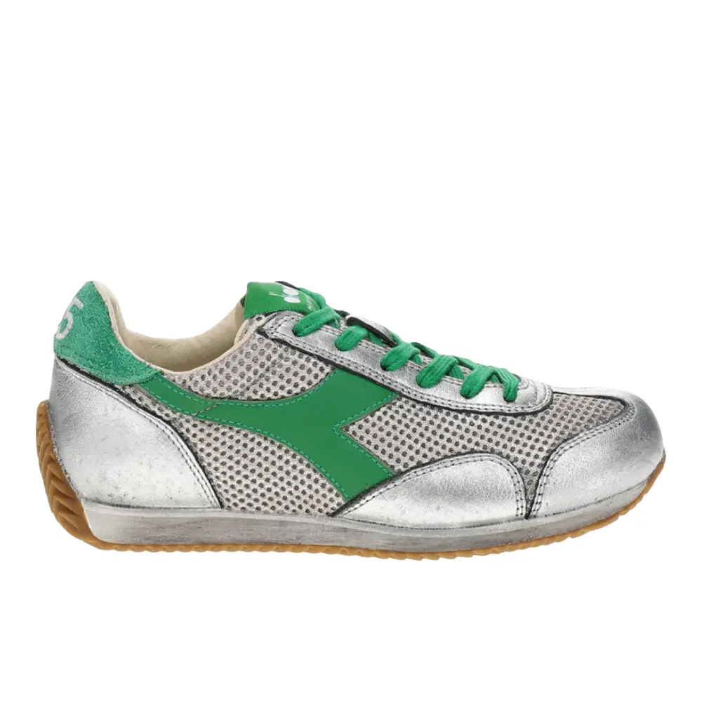 diadora Mens Equipe Stellar Sw Heritage Lace Up Sneakers Shoes Casual - Green, Silver