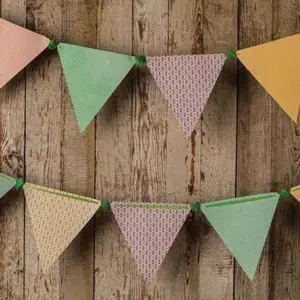 BLOWOUT Pastel Paper Large Triangle Pennant Banner (9.5 Feet Long)