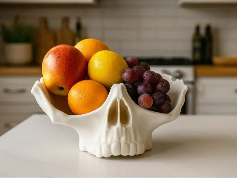 Skull Fruit Bowl – Gothic Kitchen & Halloween Decor