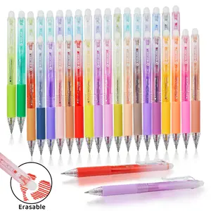 Colorful Erasable Gel Pens,0.7mm,12/24/36 Colors,Retractable Gel Ink Pens,Assorted Colors Fine Point Pens for Drawing, Writing,Planner at School