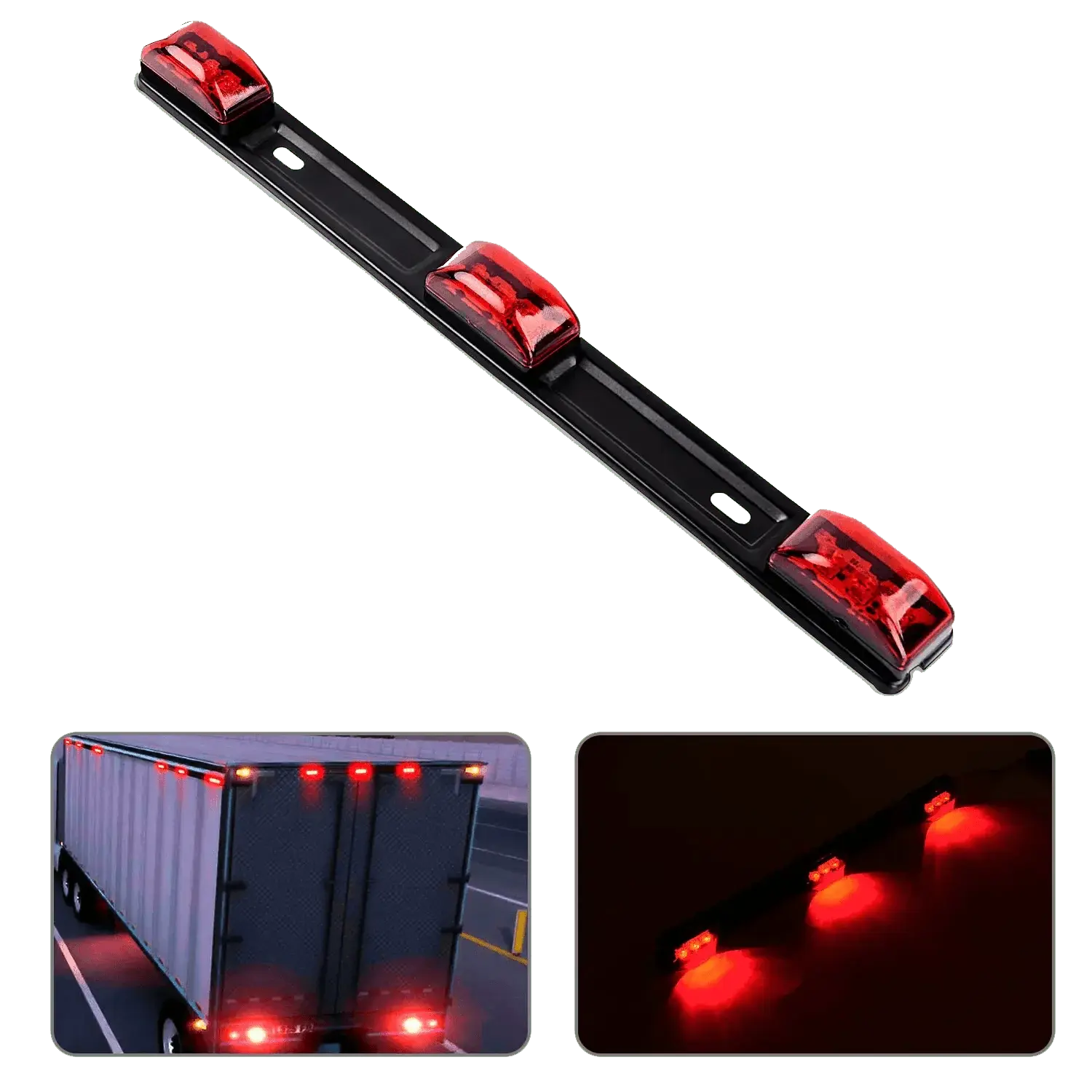 Nilight 14-Inch 9-Bright LED Red Trailer Light ID Bar, ABS Cover, Enhanced Visibility Aid for Automotive & Motorcycle Use, Trailer Light Kit, Led Car Lights