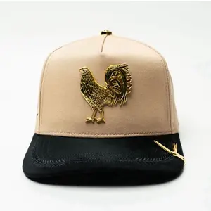 Gallo Negra y Gris Snapback Hat with Unique Rooster Design Black and Gray Colorway