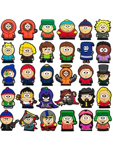 30pcs Cartoon Shoe Charms For Bubble Slides Clogs Sandals,PVC Shoe Decorations Accessories Buckle For Christmas Birthday Gifts