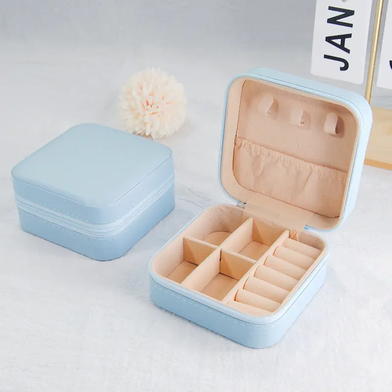 PU Zipper Style - Light Blue