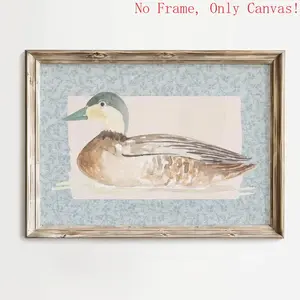 Vintage Mallard Duck Poster No Frame, Physical Wall Art, Nursery Art, Vintage Painting, Cottagecore Decor, Trendy Wall Art, Horizontal Photo Satin Print Glossy