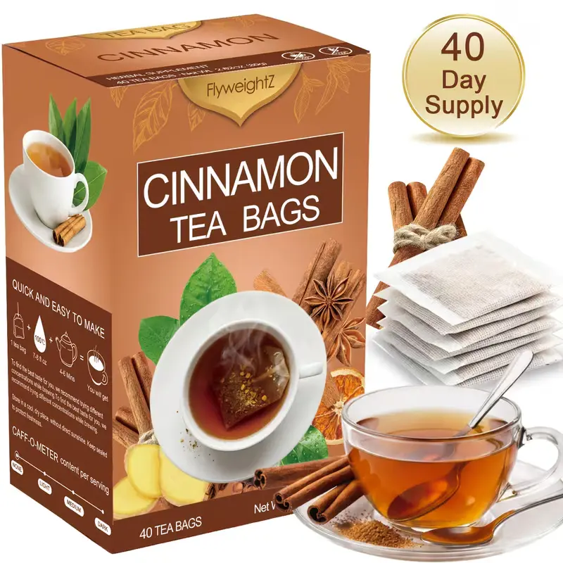 40/80 Count Cinnamon Herbal Tea Bags, Warm Spiced Tea Made with Ceylon Cinnamon Sticks, Naturally Aromatic Blend for Hot or Iced Drinks, Thoughtful Tea Gift