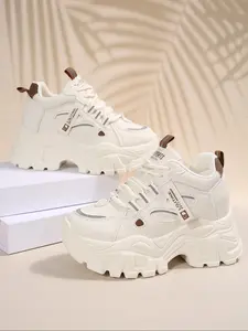 Women's Wedge Heel Thick Sole Sports Shoes, Comfortable and Stylish Athletic Footwear, Perfect for Casual Wear and Daily Use, Thick Sole Sneakers