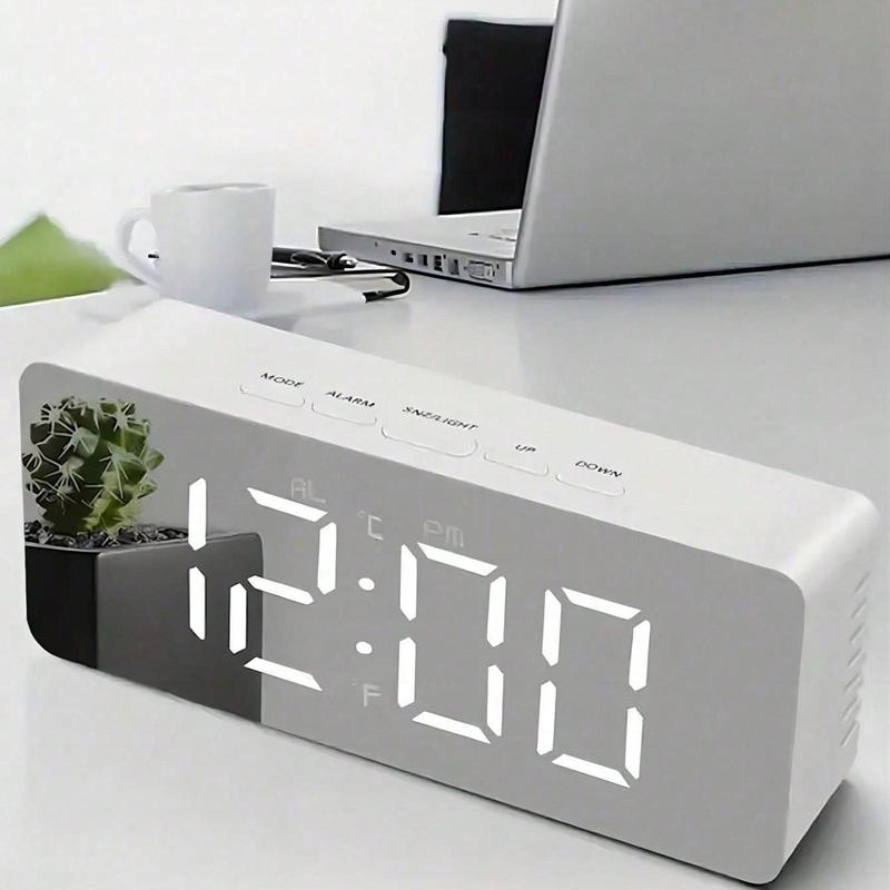 Clock Plugged In LED Alarm Clock, USB Plug-in/Battery Powered Digital LED Display ...