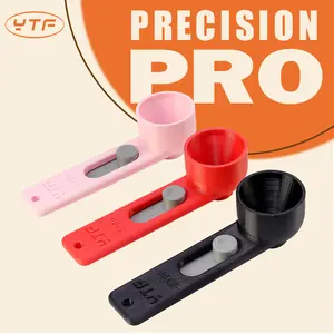 YTF Multi-Purpose Scoop with -In Funnel for coffee, collagen, pre-workout supplements, creatine, formula milk, smoothies, and kitchen use. BPA-free, food-grade plastic. Includes all containers/2 scoops. Perfect Valentine's Day/anniversary gift.