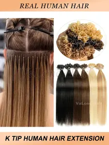 Keratin K Tip & V Tip Hot Fusion Human Hair Extensions for Women, Remy Hair, 50pcs Per Pack, 30 Grams, Suitable for Various Hairstyles