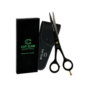 Cut Club 6.5 Inch Professional Hair Cutting Scissor - Premium Stainless Steel Barber Shears with Giftable Box & Leather Pouch, Razor-Sharp Scissors for Men, Women, Salon Stylists and Home Use (Tijeras de Corte de Cabello)