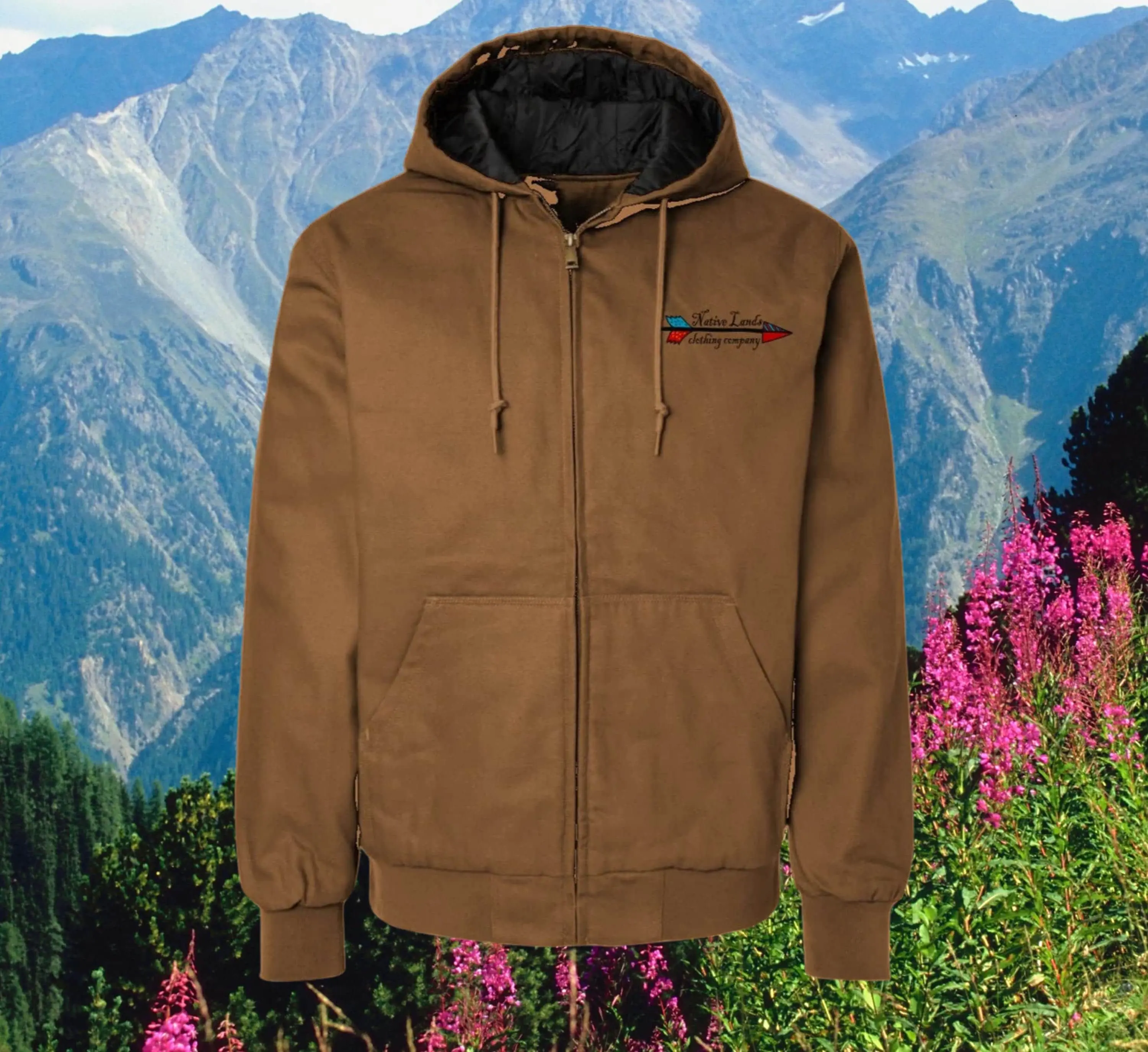 Arrow Canvas Jacket Embroidered Quilted First Nations Canadian Aboriginal Indigenous Native American