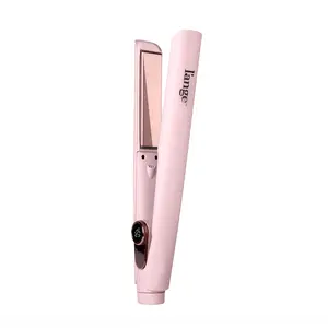 L'ANGE HAIR -  Le Titane Titanium Flat Iron | Hair Straightener with Curved Edges for Versatile Styling | Dual Voltage Flat Iron with Infrared Heat & Adjustable Temperature | 1"