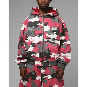 Loiter X WWE Dudley Boyz Camo Zip Jacket Red Camo Loiter X WWE Dudley Boyz Camo Zip Jacket Red Camo