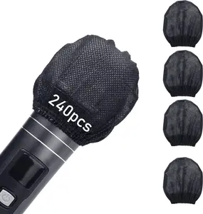 240PCS (120 Pairs) Disposable Mic Covers, Black Non-Woven Microphone Windscreen Covers, for Sanitary Protection, Filters & Studio Equipment summervibes