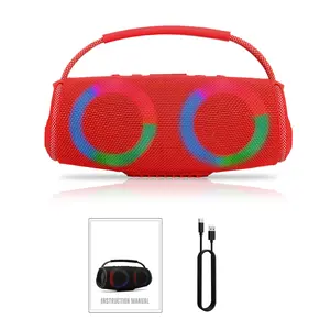 Dazone Portable Bluetooth Party Speaker with Handle Strap, USB/SD/MP3 Playback, FM Radio, 4" Woofer, Loud Stereo Sound for Travel, Parties, Outdoors