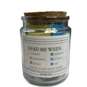 【Gift Deal】Bible Verse Jar | Read Me When Prayer Jar with Scripture Cards | Christian Gift for Hope, Faith, & Strength | Perfect for Graduation, Church, Bible Study | Inspiring Gift for Women, Men, Friends & Family Set