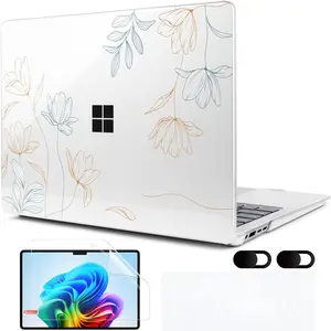 13.8 inch Touchscreen 2024 (7th Edition),Clear Cover Fit Model 2036,Laptop Hard Shell with Keyboard  Webcam Cover  Screen Protector,Engraving Floral