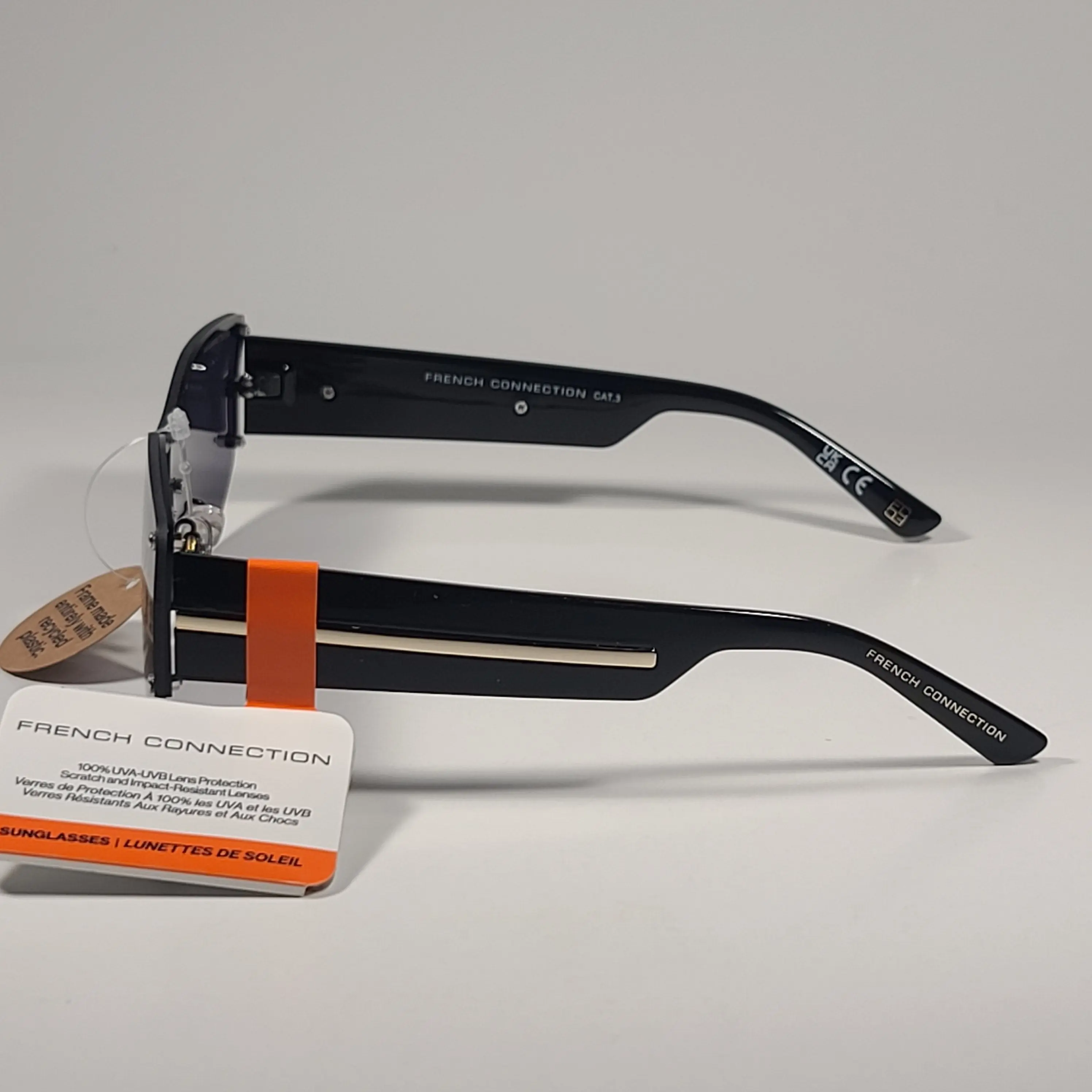 French Connection FC 25 77 Shield Sunglasses Shiny Black 