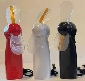 Customized Messages LED Mini Fans - Red, White, and Black Color Fans with multiple LED Color Options Available