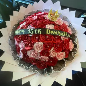 Customizable 50 Count Eternal Bouquet with Chooseable Add-Ons and Color Options artificial bouquet Decor Decorative