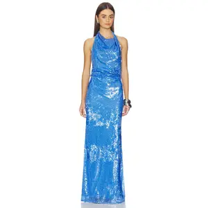 SIMKHAI Reannon Draped Gown in Periwinkle SIMKHAI Reannon Draped Gown in Periwinkle