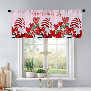 1pc Love Dwarf Valentine's Day kitchen curtains living room bedroom bathroom home decoration 54 * 18 inches