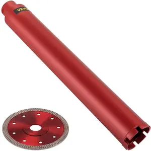 【DealsForYouDays】VEVOR Diamond Core Drill, 2.5\"/63mm Diameter Core Drill Bit, 14\"/355mm Concrete Core Drill Bit, 5/8\"-11 Thread Core Bit, Wet Drill Core Bits with a Blade, Diamond Dry/Wet Coring Bit For Concrete Br