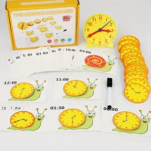 1 Set Time Teaching & Demonstration Clock Model, Including 1 Count Plastic Clock & 3 Counts Dices & 12pcs Double-sided Content Cards, Math Learning Toys For Kids, Christmas Gift