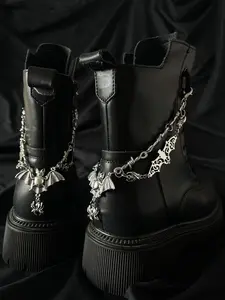 Punk Style Vampire Devil Wings Spider Pendant, Fashionable Chain Design Shoe Decoration Charms, Chain Shoes Charms, DIY Detachable Shoe Accessories for Men's Boots