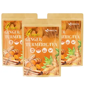 KANGLAI 180Bags Turmeric Tea with Spices: Turmeric, Ginger, Cinnamon. 100% natural, pure, powdered, dairy-free, sugar-free. Vegan, gluten-free, keto-friendly, caffeine-free. 60 Bags herbal remedy Value Pack Filled with Tea