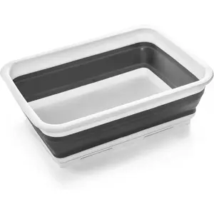 Collapsible White Wash Basin-Portable Dish Tub for Kitchen, Camping, Home Essentials & Baby Travel - Folding Dish Pan for Maximum Space Saving