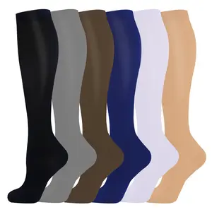 MhzyCaus 6 Pack Compression Socks for Women Calf-Length Breathable Moisture-Wicking Support Soft Patterned Compression Socks for Running Gym Travel Work Daily Wear Comfort Fit unisex