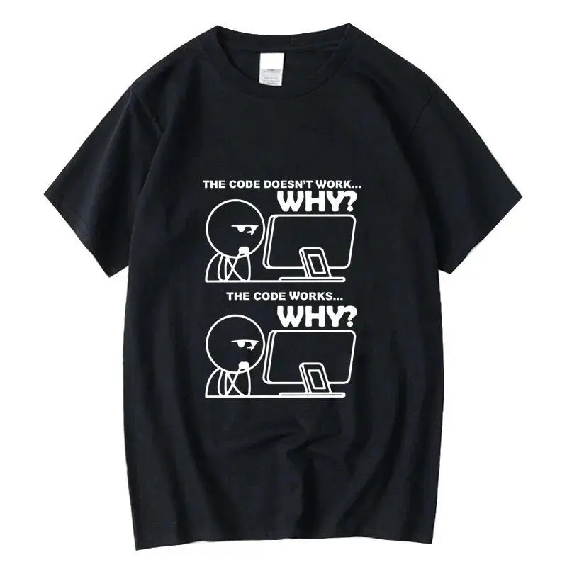 Men's T-shirt Cotton Blend Funny Programmer Print Summer Loose O-neck Cool  for Men Short Sleeve T-shirt Male Tees High Quality